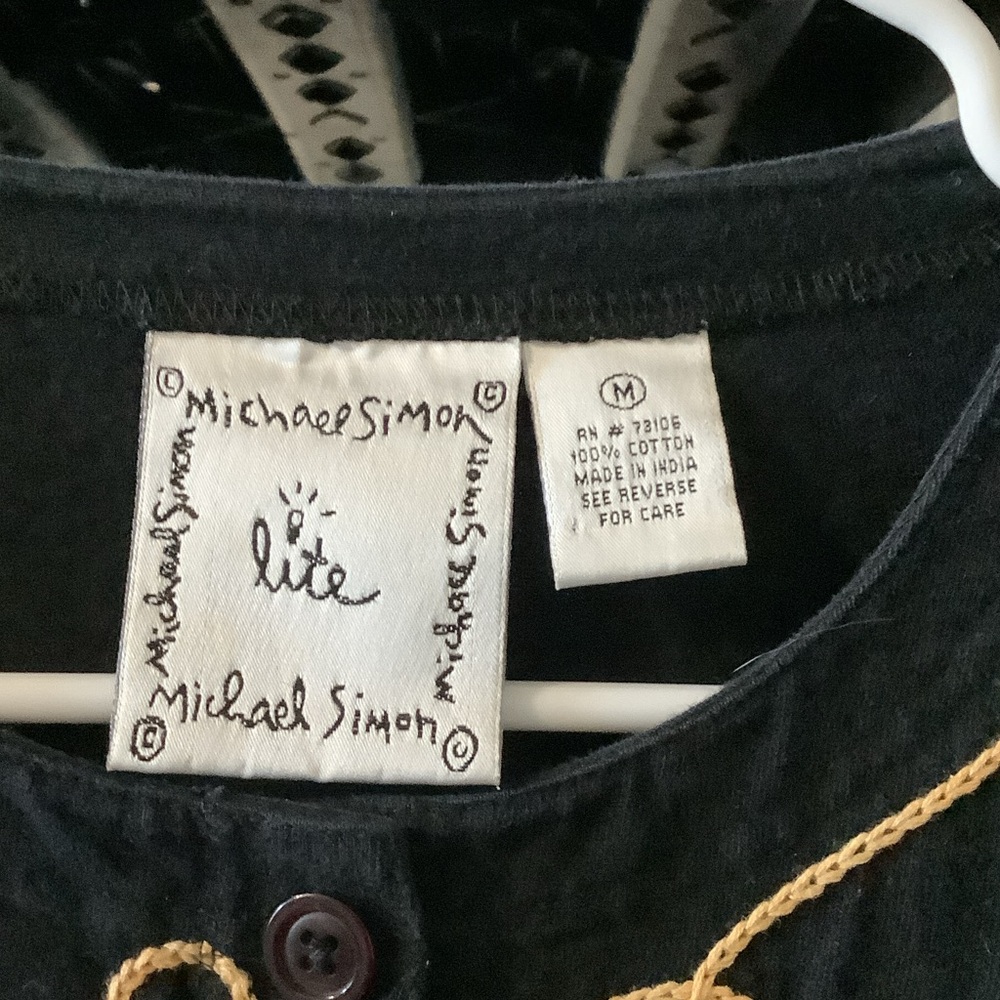 Michael Simon Black Jacket, Full Button With Biki… - image 2